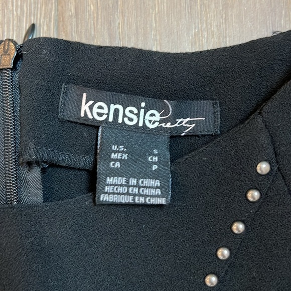 Kensie Black with Pewter Hardware Studded Sleeveless Mini Dress Size Small - Picture 2 of 3